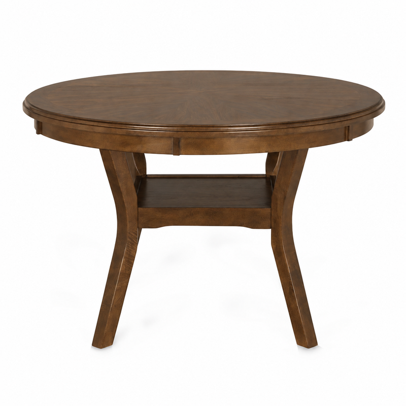Gia Dark Brown Round Dining Table with Four Dining Chairs