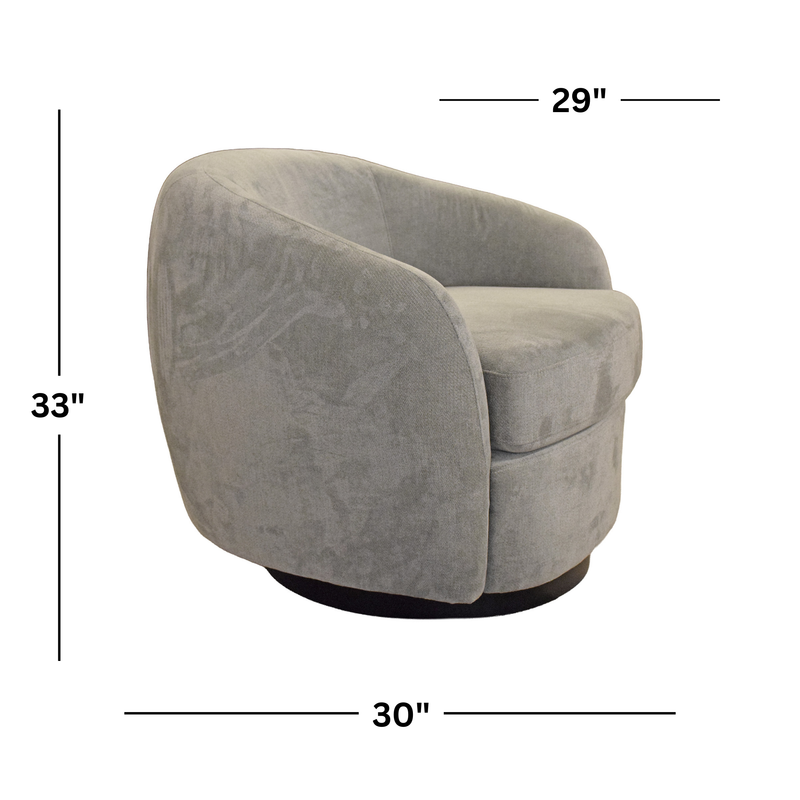 Chanel Bristo Grey Swivel Accent Chair