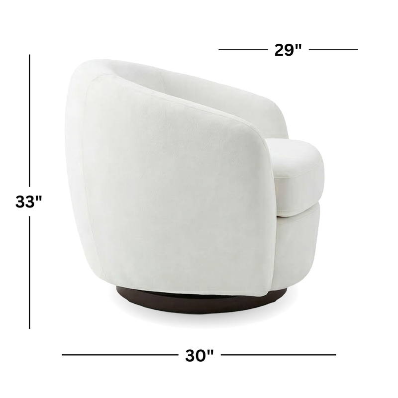 Chanel Bristo White Swivel Accent Chair