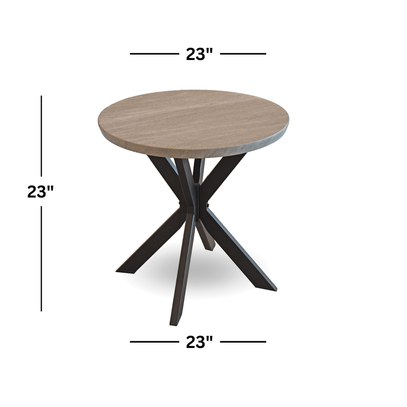 Keyla Faux Marble Round End Table