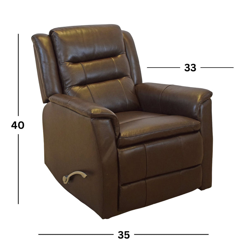 Leather Madrid Chocolate Swivel Glider Recliner