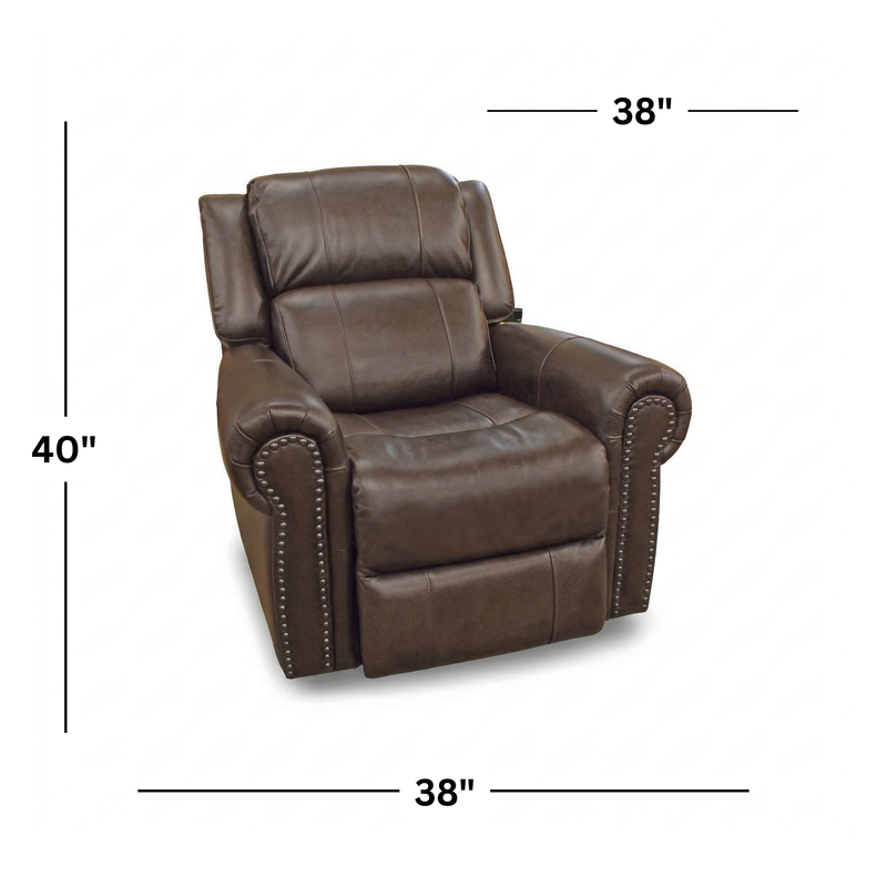 Jettison Brown Leather Zero Gravity Power Recliner