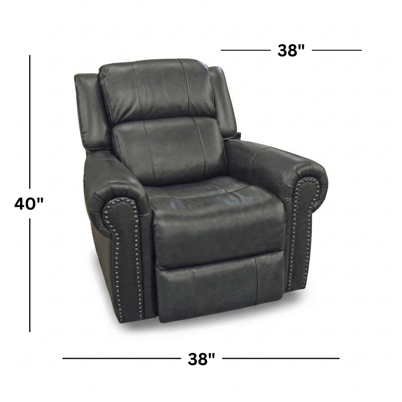 Jettison Grey Leather Zero Gravity Power Recliner