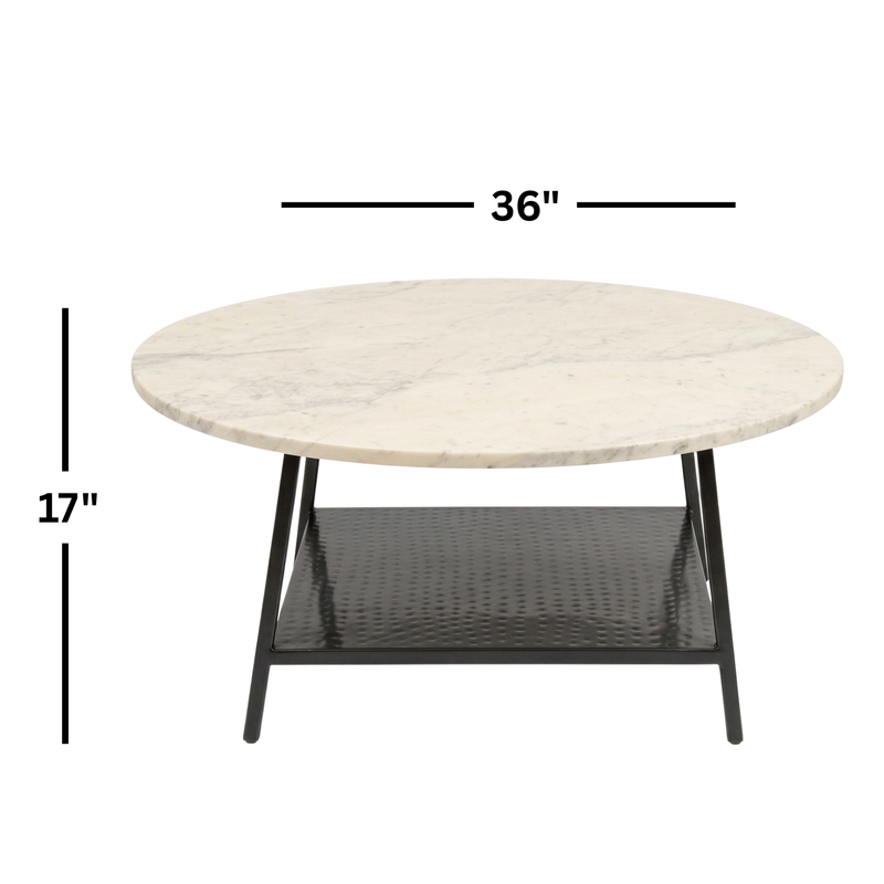 Banyon White Marble Top Coffee Table