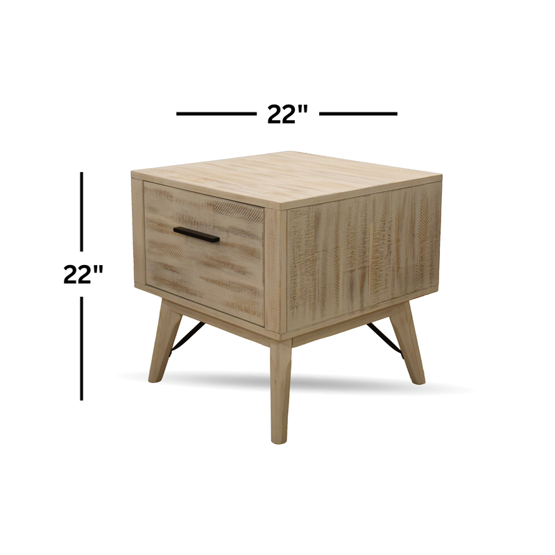 Rogen Rustic White End Table