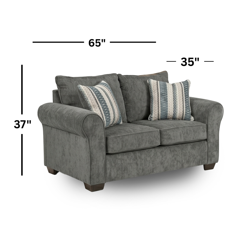 Britta Grey Stone Loveseat