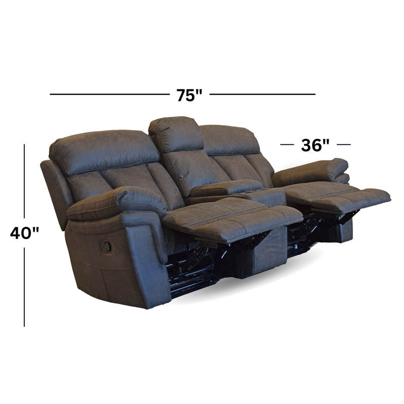 Texas Granite Reclining Console Loveseat