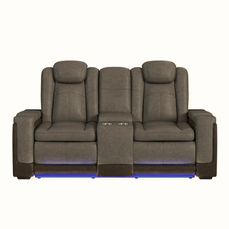 Motion Lantana Console Love Seat with Dual Power Head and Footrest