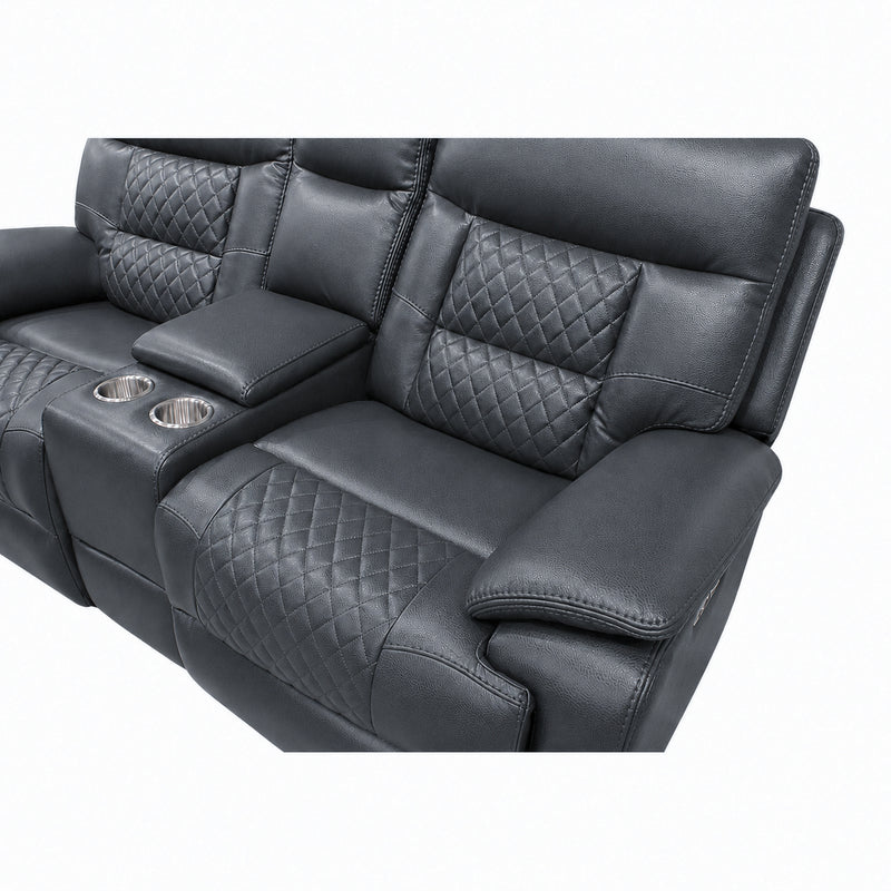 Trinidad Pebble Grey Dual Power Reclining Loveseat