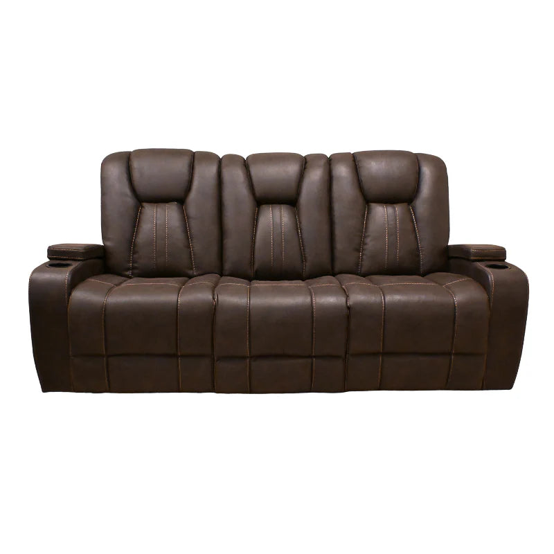 Buy the Cowboy Brown Reclining Sofa, get the Cowboy Brown Recliner FREE, and Get the Cowboy Brown Loveseat HALF OFF