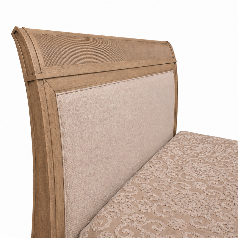 Avena King Sleigh Bed w/ Upholstered Headboard