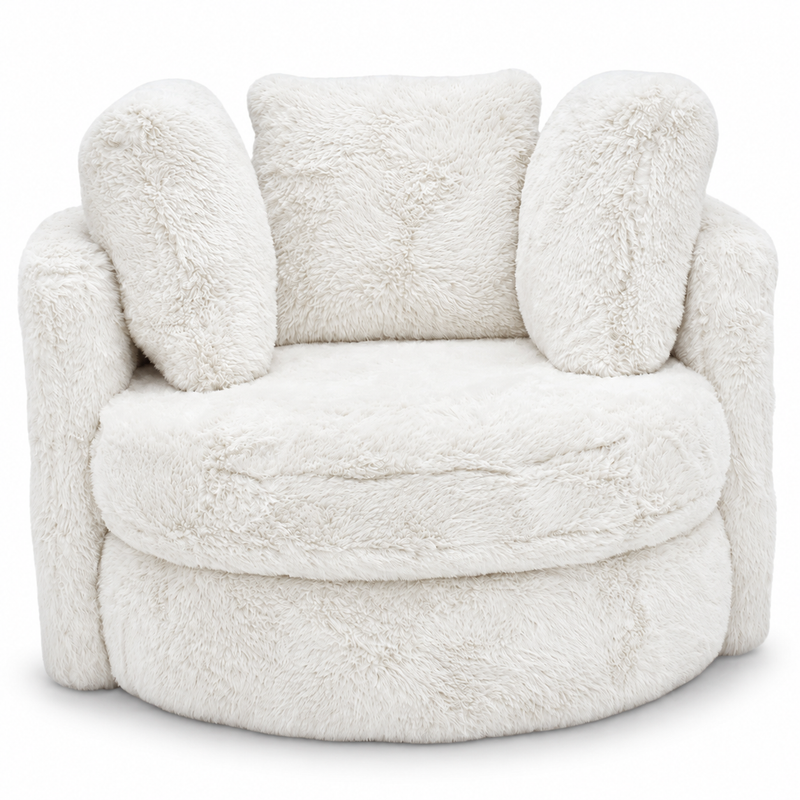 Yakety Yak Natural Fur Swivel Pod