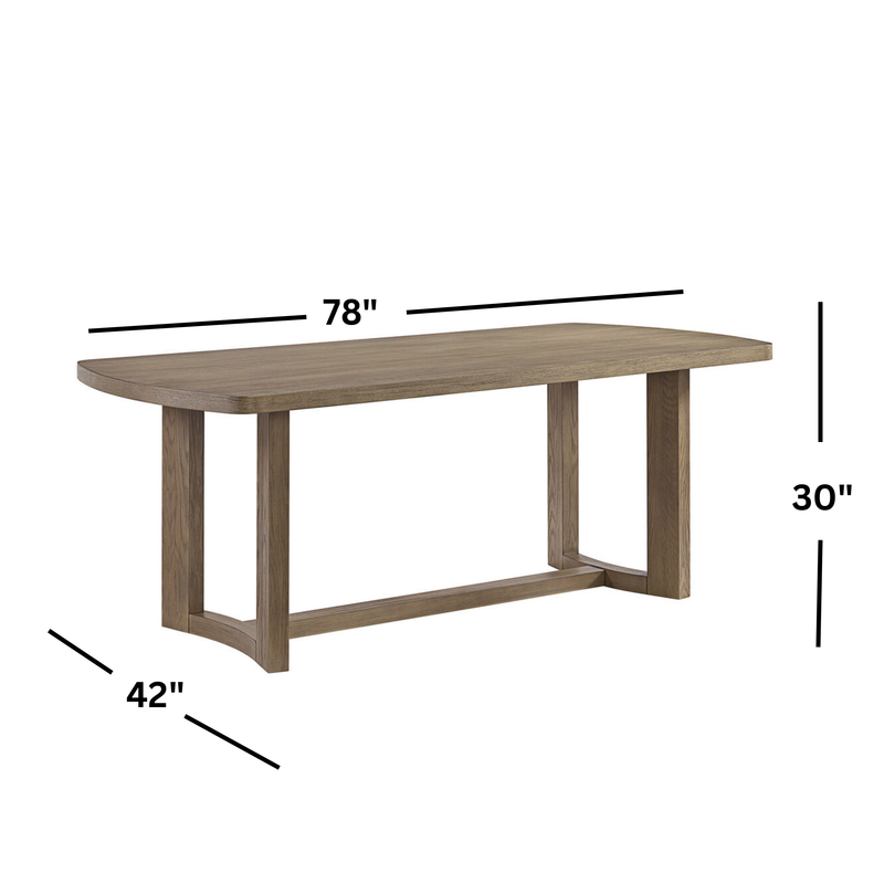 Portland Grey Rectangular Dining Table w/ 6 Chairs
