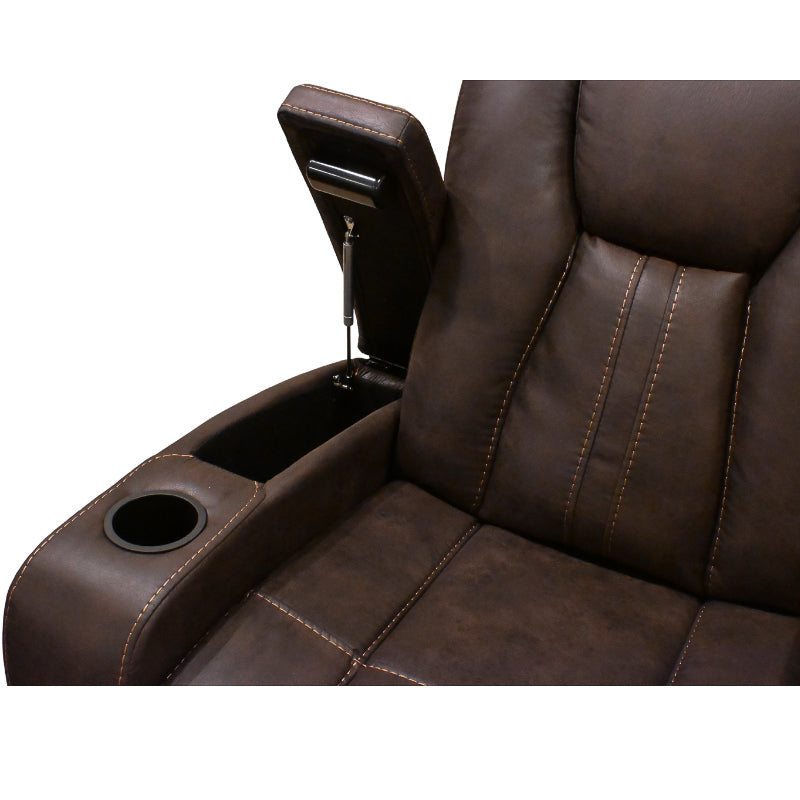 Cowboy Brown Sofa W/ Drop Down Table and Reading Light