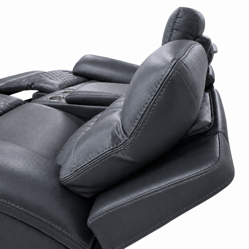 Trinidad Pebble Grey Dual Power Reclining Loveseat