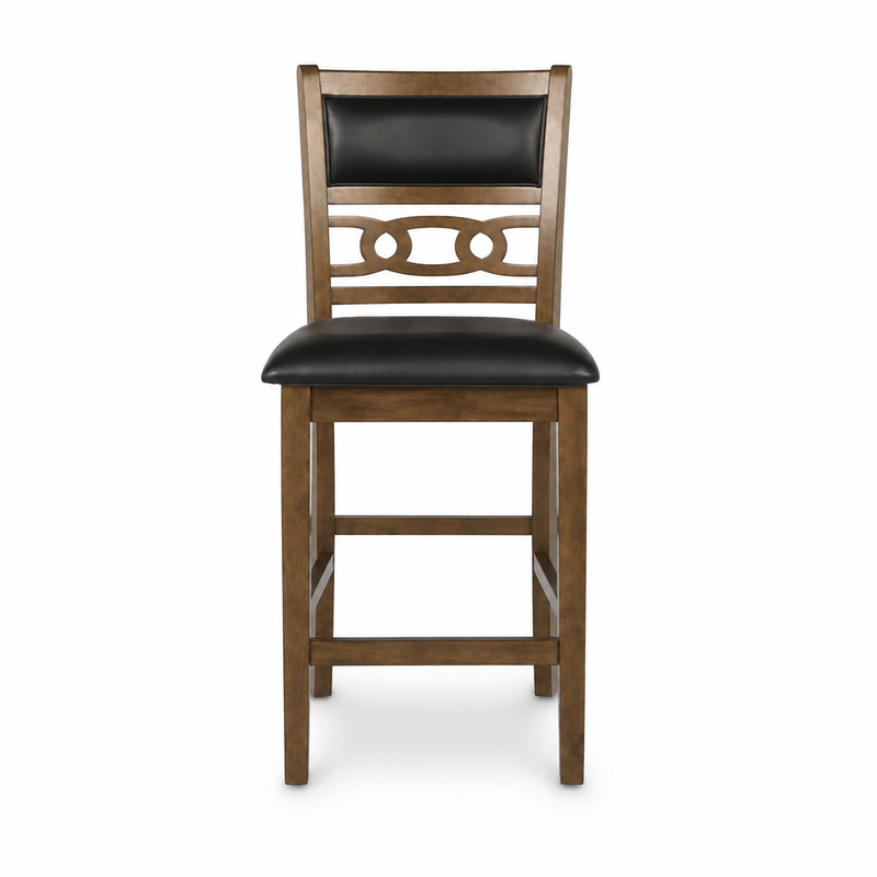 Gia Dark Brown Round Counter Table with Four Counter Chairs