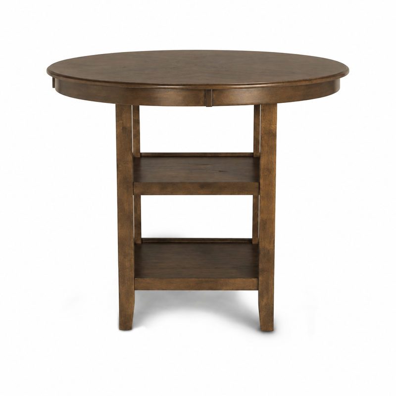 Gia Dark Brown Round Counter Table with Four Counter Chairs