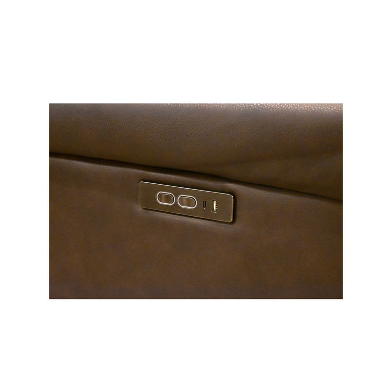 Manchester Chocolate Top Grain Leather Power Recliner with Extended Footrest