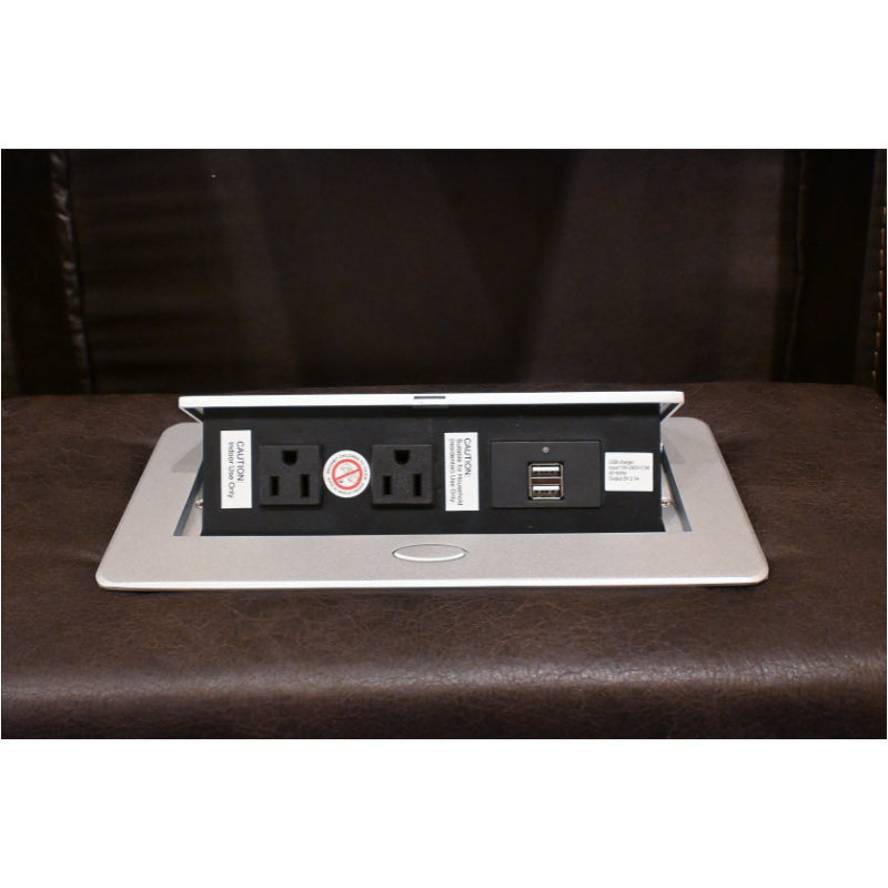 Cowboy Brown Sofa W/ Drop Down Table and Reading Light