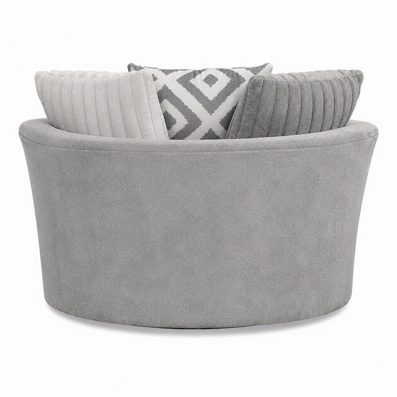 Mondo Tweed Silver Swivel Chair