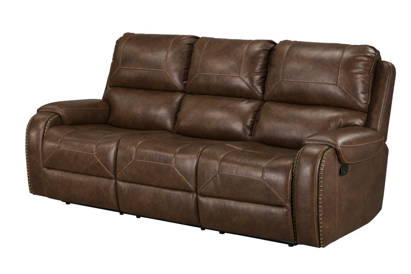 Winslow Brown Reclining Sofa w/ Drop Down Table