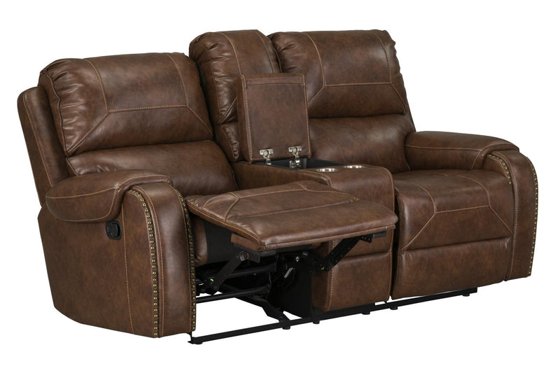 Winslow Brown Glider Console Loveseat