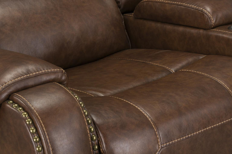 Winslow Brown Glider Console Loveseat