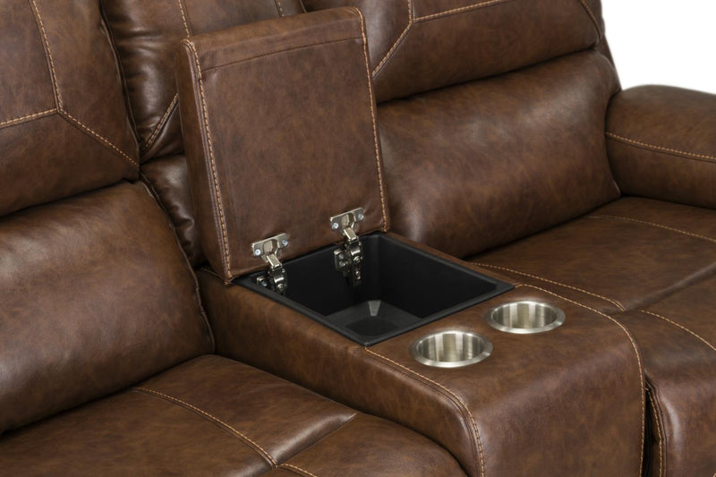 Winslow Brown Glider Console Loveseat