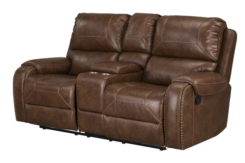 Winslow Brown Glider Console Loveseat