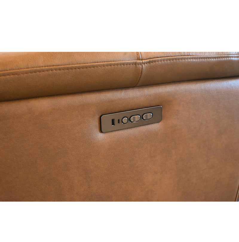 Genova Earth Top Grain Leather Dual Power Reclining Sofa