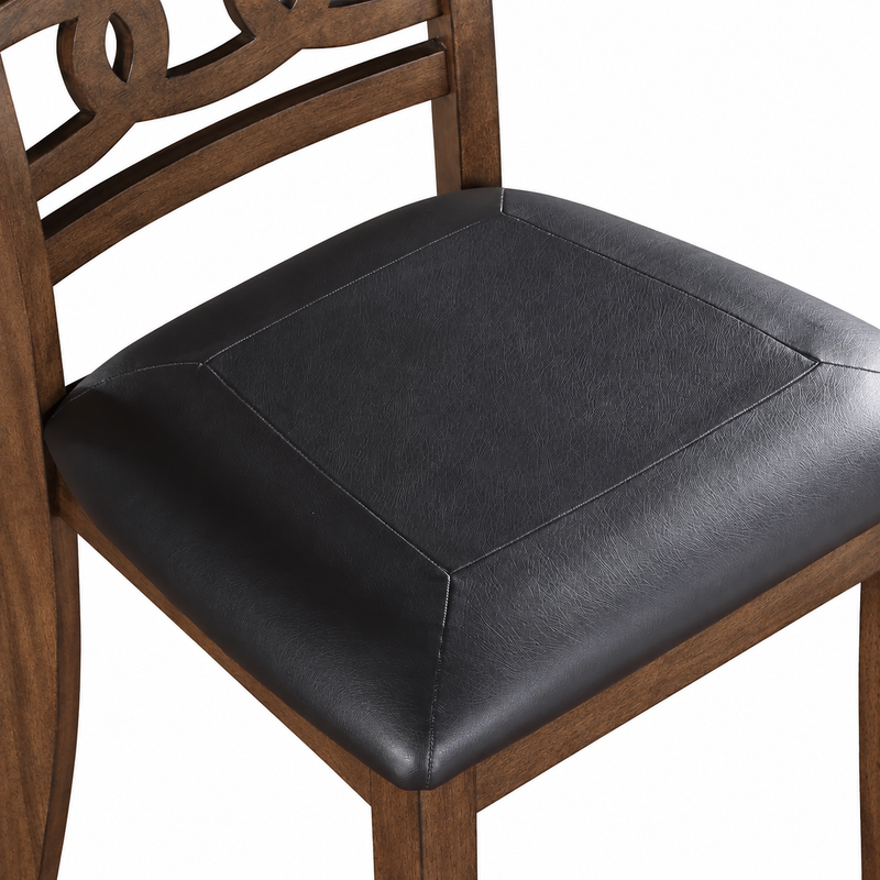 Gia Dark Brown Round Dining Table with Four Dining Chairs