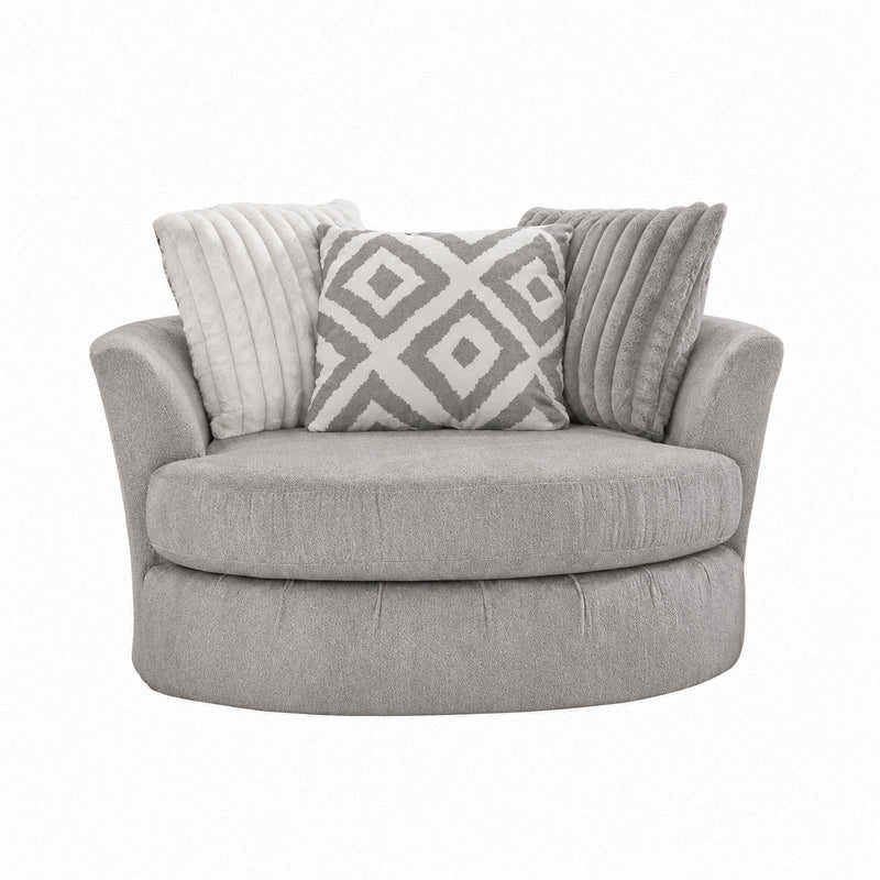 Mondo Tweed Silver Swivel Chair