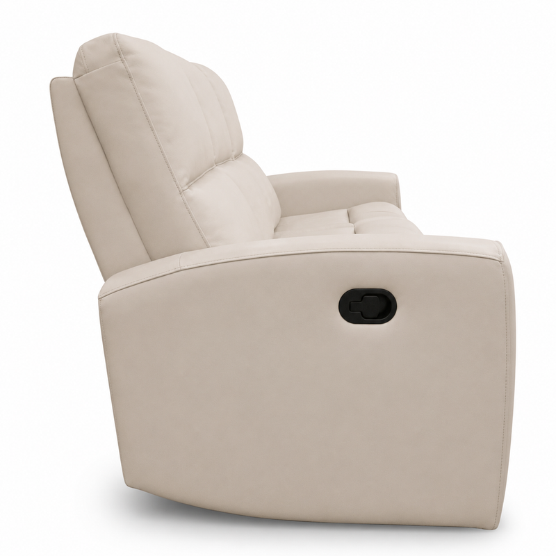 Austin White Leather Reclining Sofa