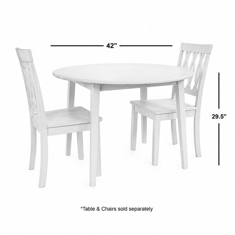 Naples White Drop Leaf Dining Table