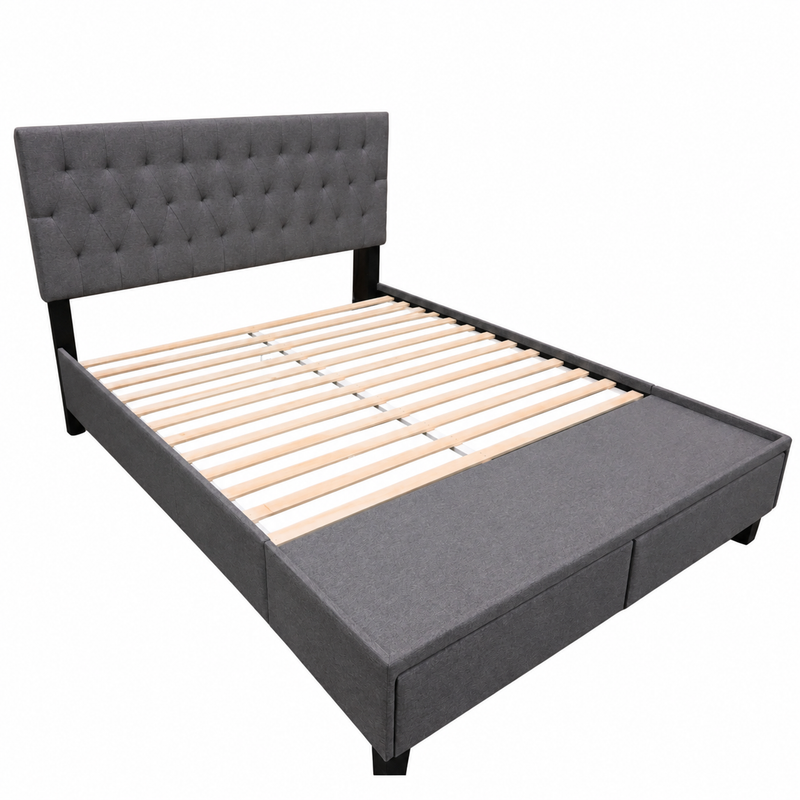 Iris Stone Queen Panel Storage Bed