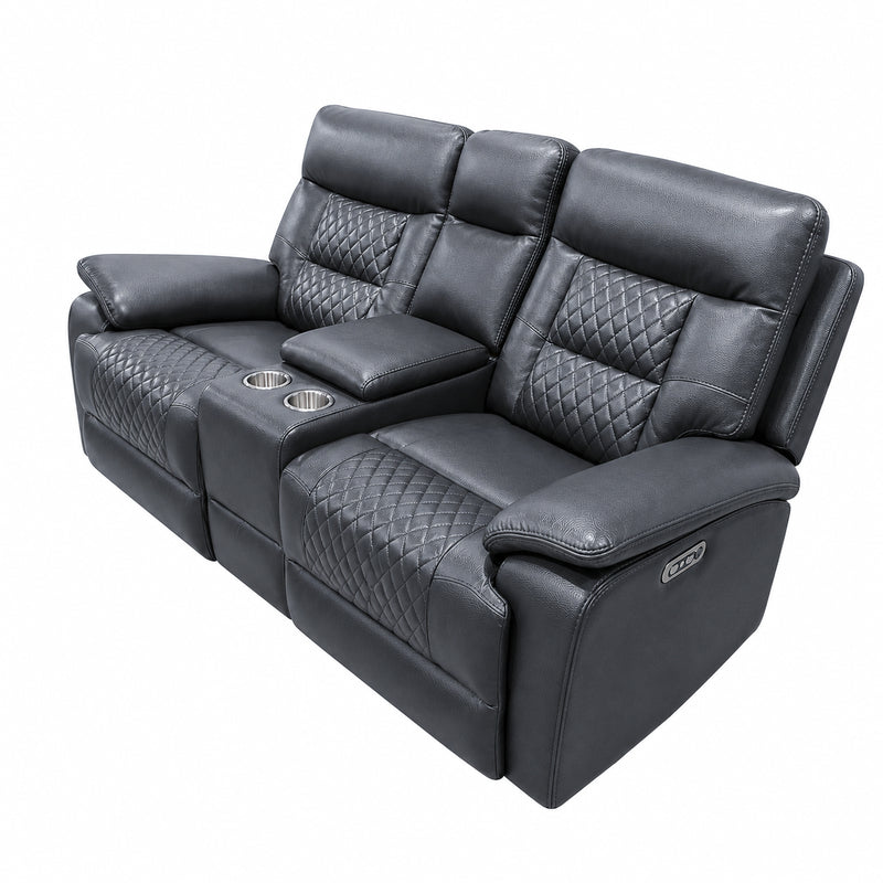 Trinidad Pebble Grey Dual Power Reclining Loveseat