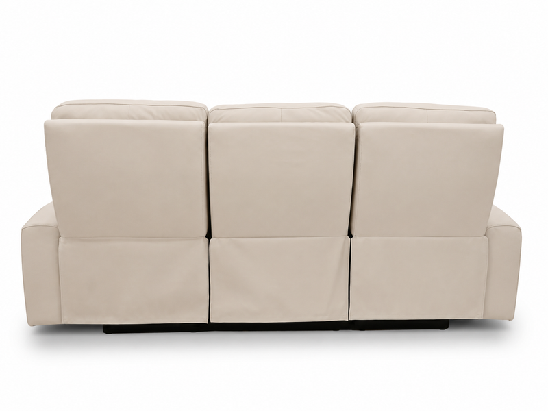 Austin White Leather Reclining Sofa