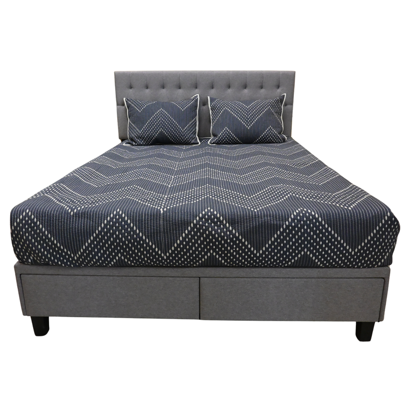 Iris Stone Queen Panel Storage Bed