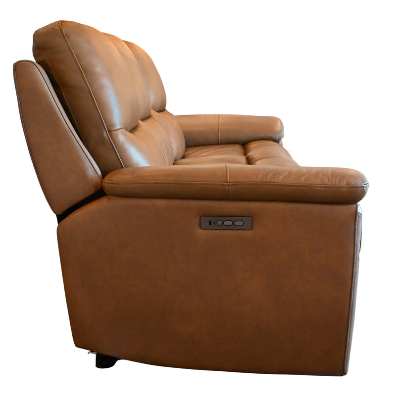 Genova Earth Top Grain Leather Dual Power Reclining Sofa