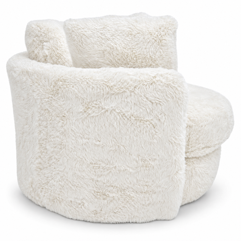 Yakety Yak Natural Fur Swivel Pod
