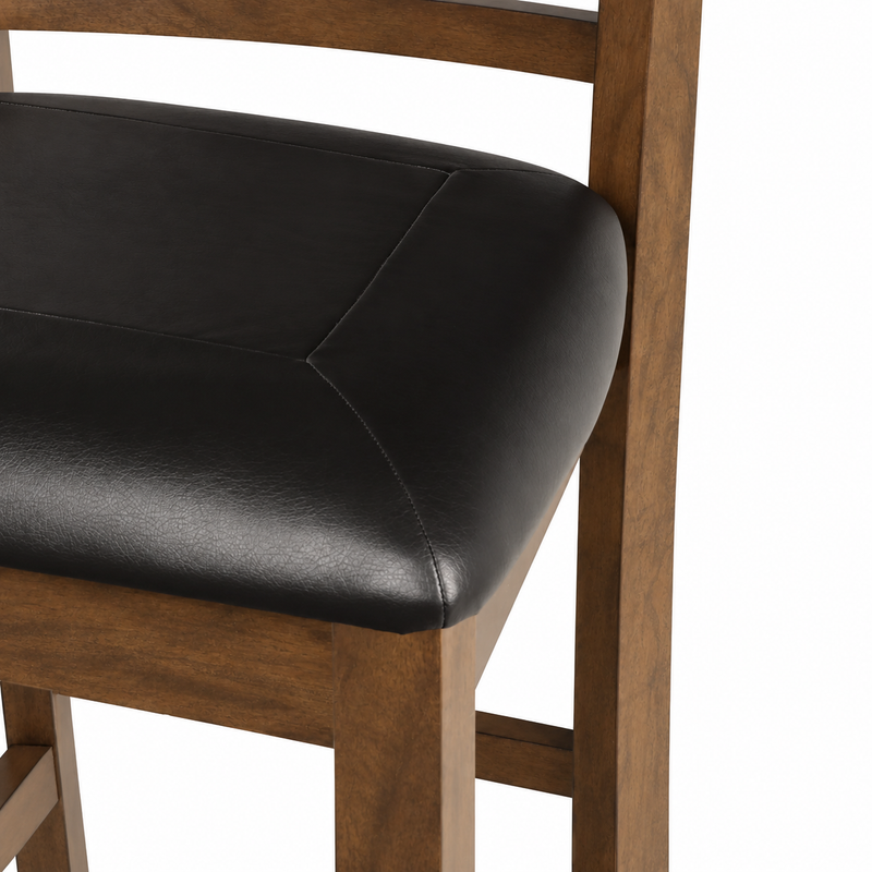Gia Dark Brown Round Counter Table with Four Counter Chairs