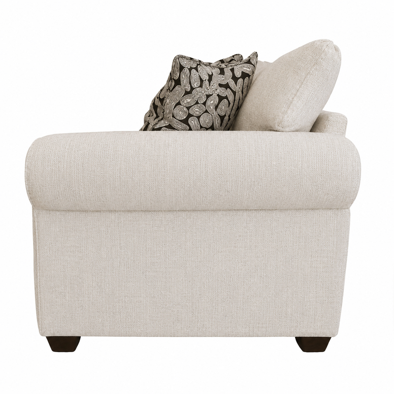Collins Loveseat in Grande Glacier w/ Linocut Onyx