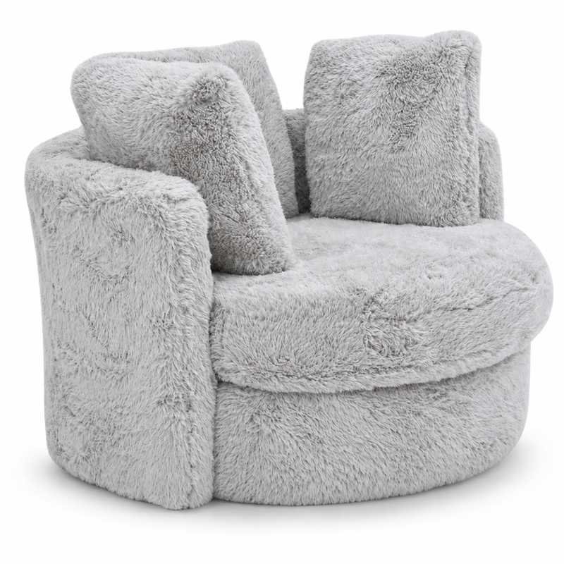 Yakety Yak Dove Fur Swivel Pod
