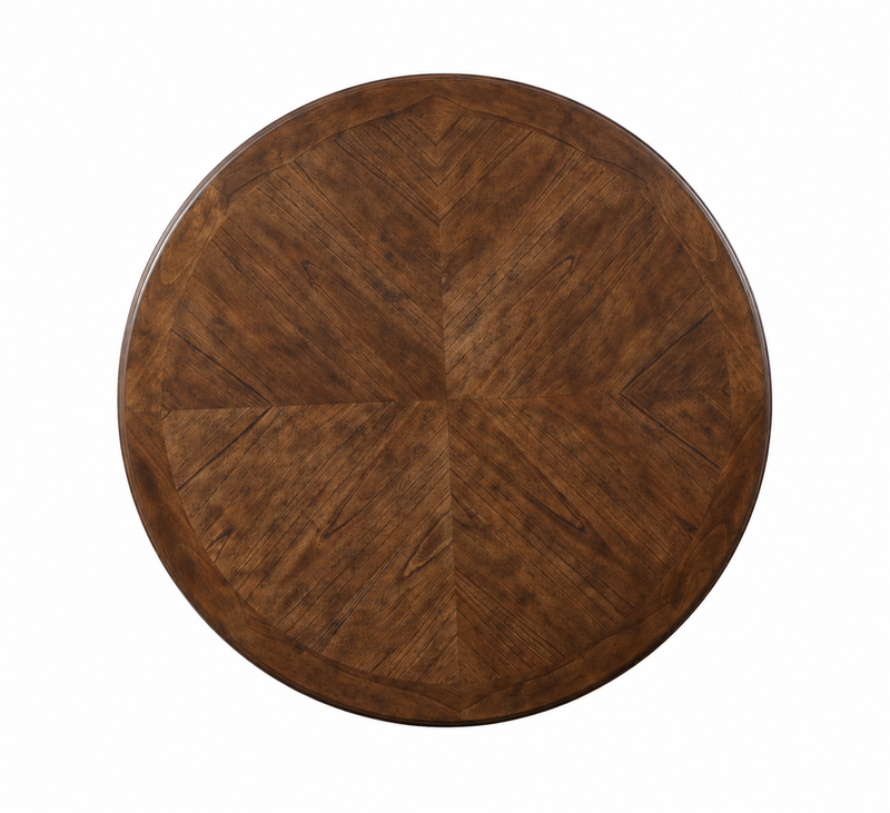 Gia Dark Brown Round Dining Table with Four Dining Chairs