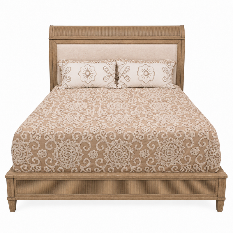Avena King Sleigh Bed w/ Upholstered Headboard