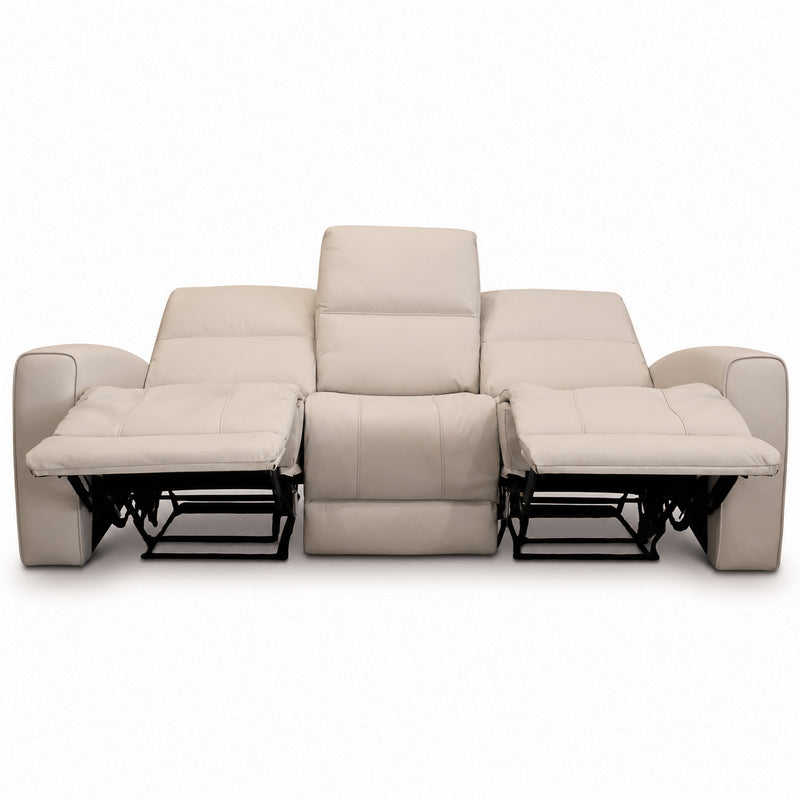 Austin White Leather Reclining Sofa