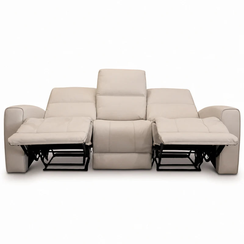1/2 price Austin White Leather Reclining Console Love Seat W/ Wireless Charger And Hidden Cupholders w/ purchase of the Austin White Leather Reclining Sofa