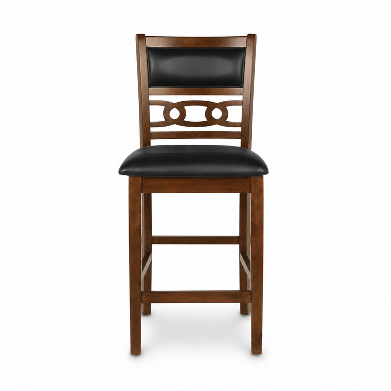 Gia Cherry Round Counter Table with Four Counter Chairs