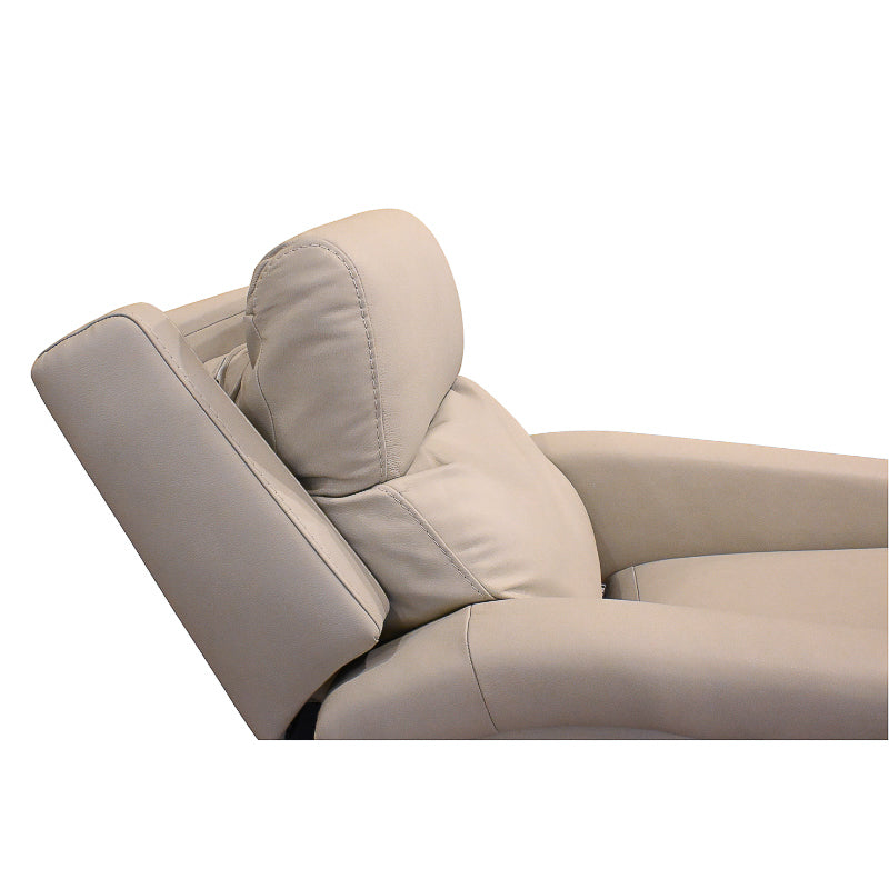 Manchester Alabaster Top Grain Leather Power Recliner with Extended Footrest