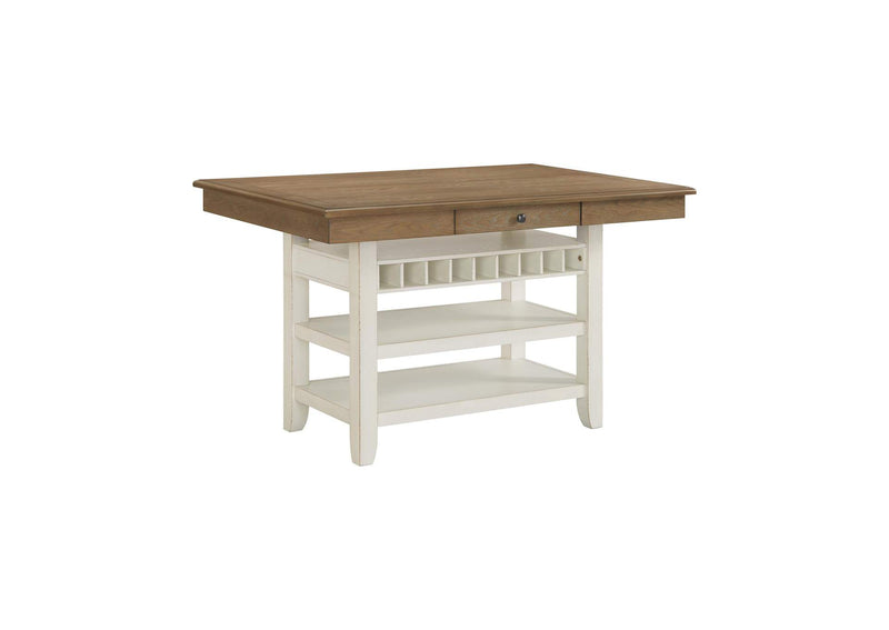 Bellevue Rectangular Counter Table In Walnut And Antique White